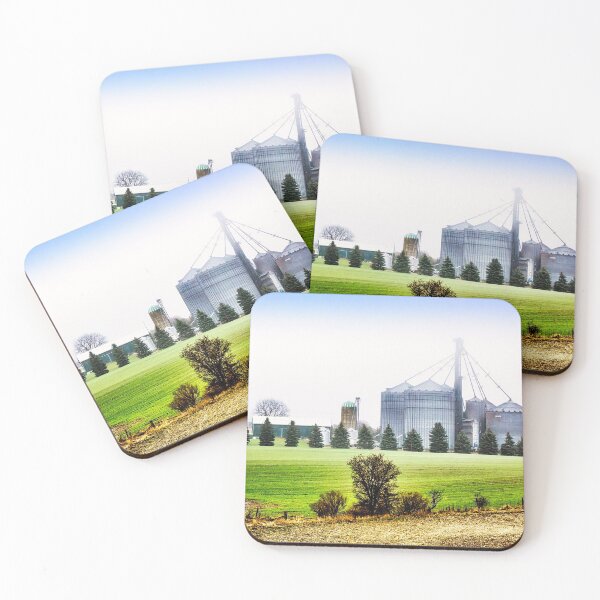 Item preview, Farm Grain Silos In Morning Mist designed and sold by Robert Alsop.