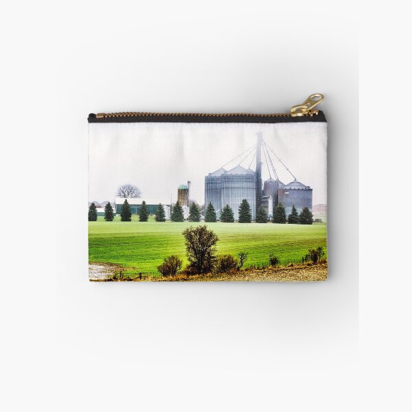 Item preview, Farm Grain Silos In Morning Mist designed and sold by Robert Alsop.