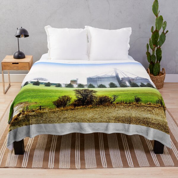 Item preview, Farm Grain Silos In Morning Mist designed and sold by Robert Alsop.