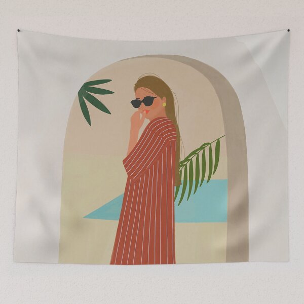 Item preview, vacation, woman illustration, fashion illustration, fashion art, woman art, vacation, summer, tropical designed and sold by uzualsunday.