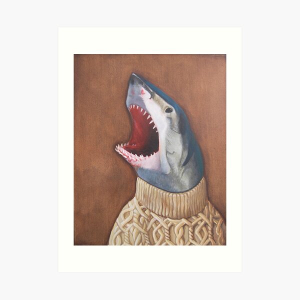 Shark in a Sweater Art Print