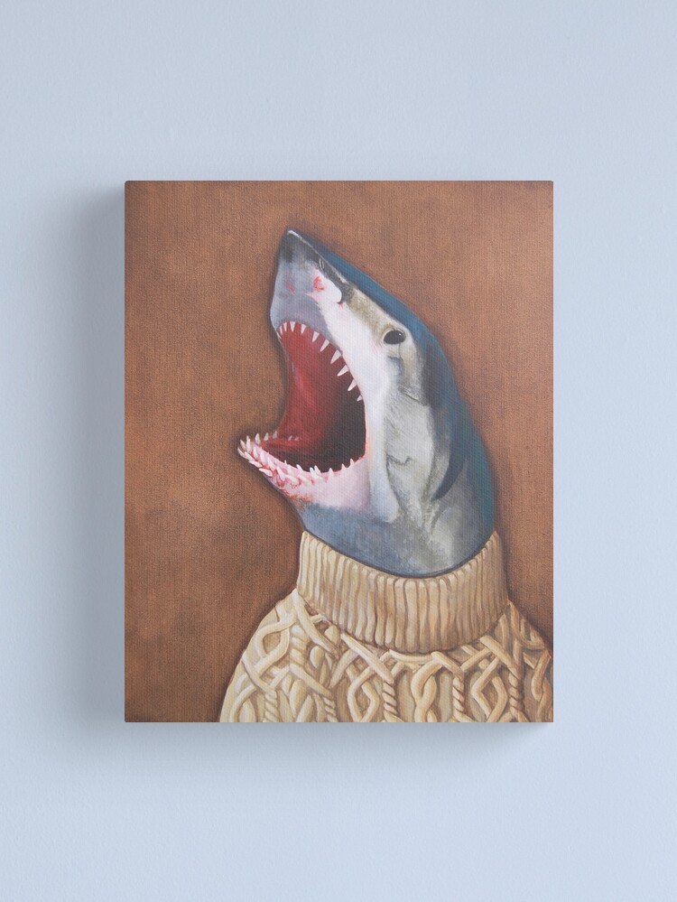 Alternate view of Shark in a Sweater Canvas Print