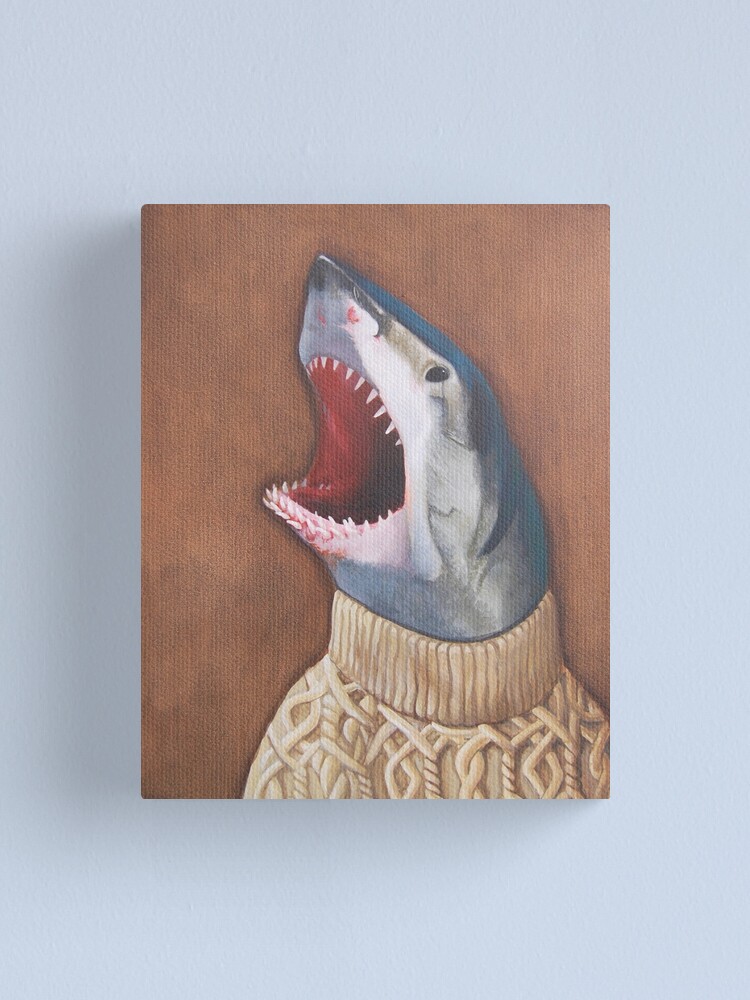 Alternate view of Shark in a Sweater Canvas Print