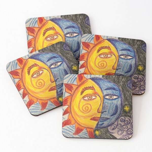 Item preview, Sun and moon colored pencil drawing designed and sold by Cece42.