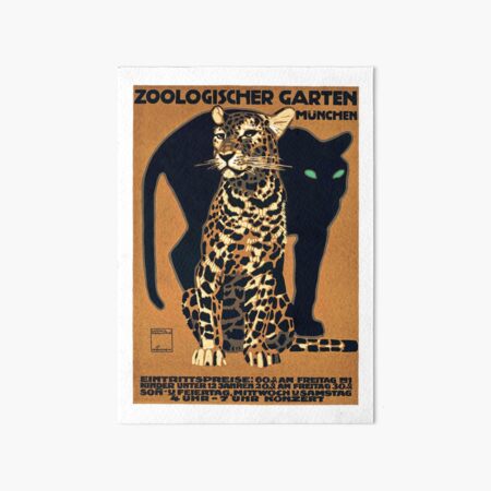 Item preview, 1912 Ludwig Hohlwein Munich Zoo Leopard And Panther Poster designed and sold by retrographics.