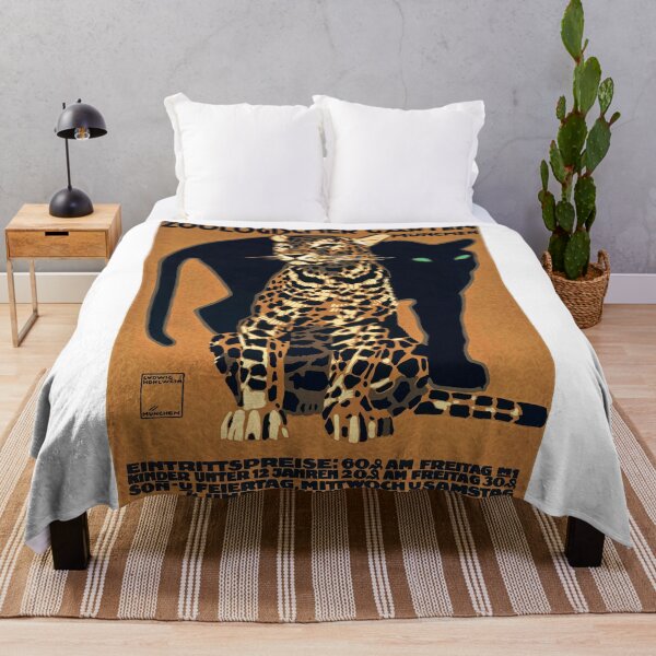 Item preview, 1912 Ludwig Hohlwein Munich Zoo Leopard And Panther Poster designed and sold by retrographics.
