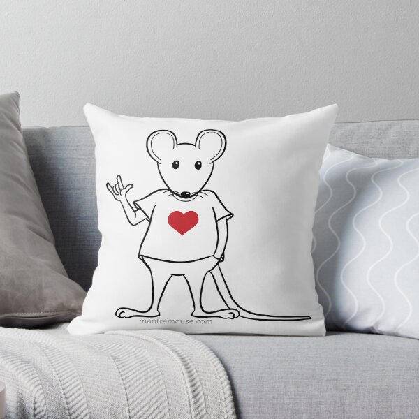 MantraMouse® with Love Sign Throw Pillow