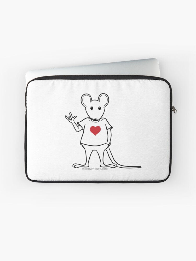 Thumbnail 1 of 2, Laptop Sleeve, MantraMouse® with Love Sign designed and sold by donnamartini.