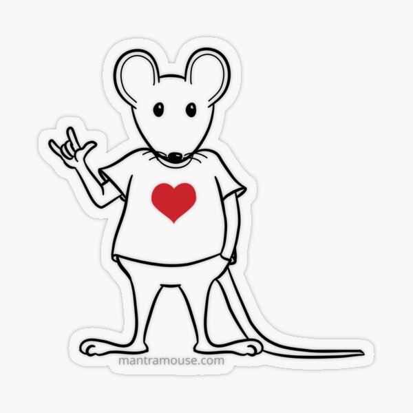 MantraMouse® with Love Sign Transparent Sticker