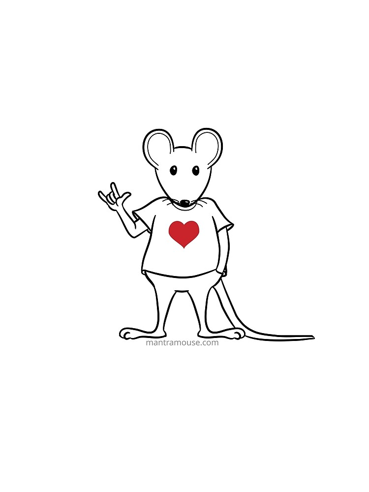 Thumbnail 5 of 5, Graphic T-Shirt, MantraMouse® with Love Sign designed and sold by donnamartini.