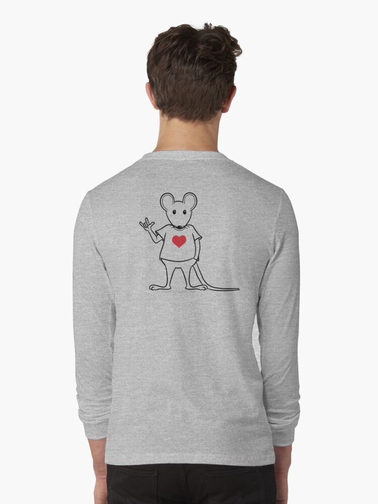 Thumbnail 1 of 5, Long Sleeve T-Shirt, MantraMouse® with Love Sign designed and sold by donnamartini.