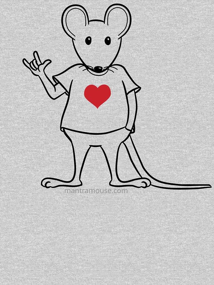 Thumbnail 7 of 7, Classic T-Shirt, MantraMouse® with Love Sign designed and sold by donnamartini.