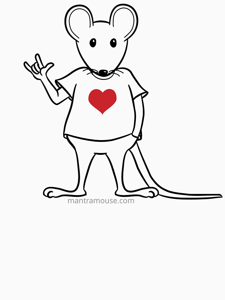 Thumbnail 3 of 3, Baseball ¾ Sleeve T-Shirt, MantraMouse® with Love Sign designed and sold by donnamartini.