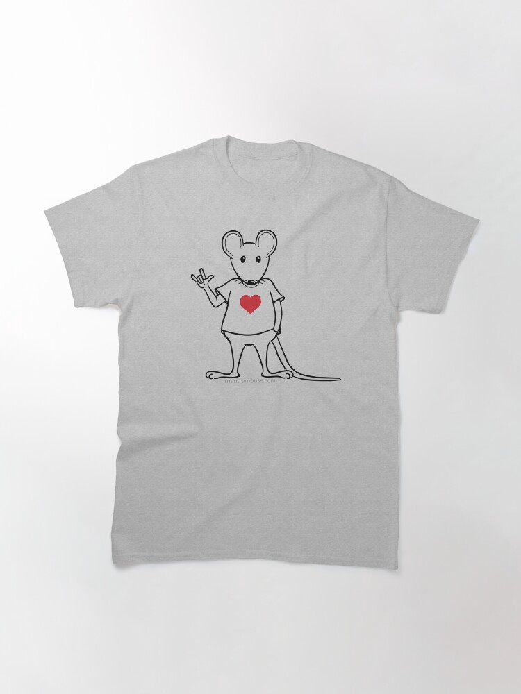 Thumbnail 3 of 7, Classic T-Shirt, MantraMouse® with Love Sign designed and sold by donnamartini.