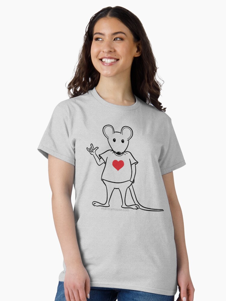 Thumbnail 2 of 7, Classic T-Shirt, MantraMouse® with Love Sign designed and sold by donnamartini.