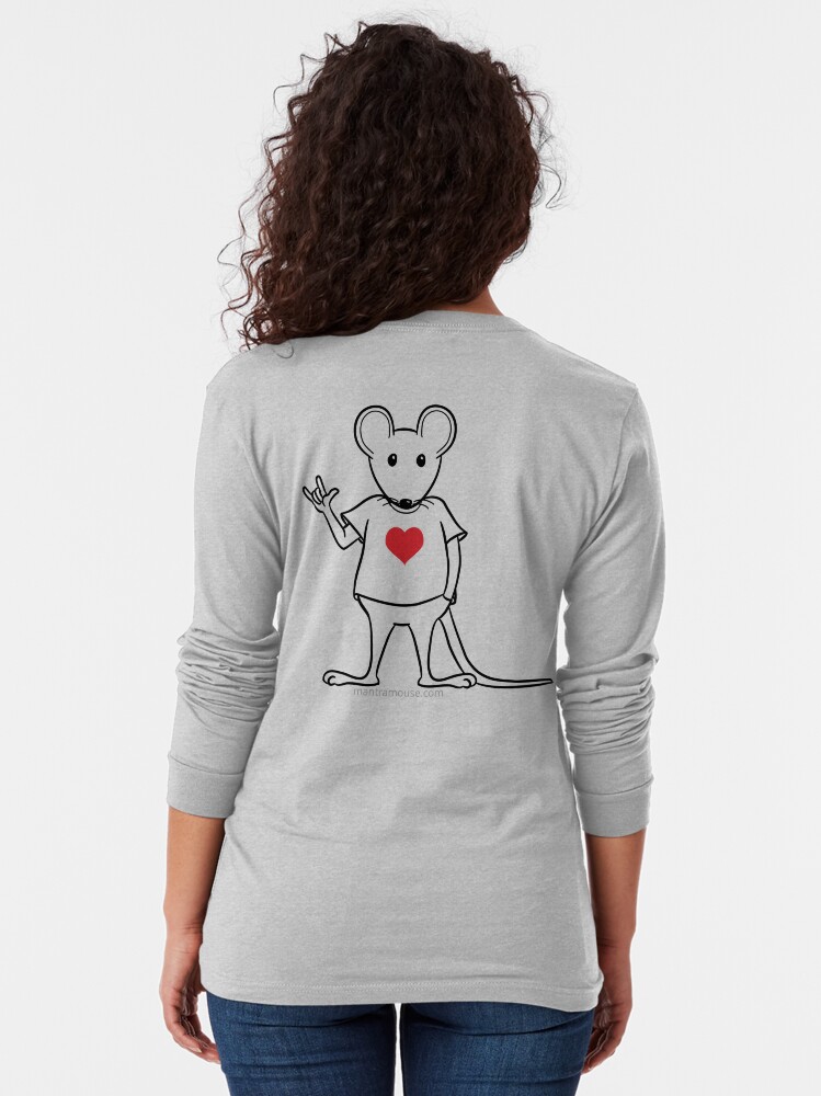 Thumbnail 2 of 5, Long Sleeve T-Shirt, MantraMouse® with Love Sign designed and sold by donnamartini.