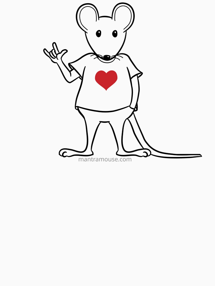 Thumbnail 4 of 4, Premium T-Shirt, MantraMouse® with Love Sign designed and sold by donnamartini.