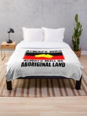 Aboriginal Flag - Always was Always will be Aboriginal Land Throw Blanket