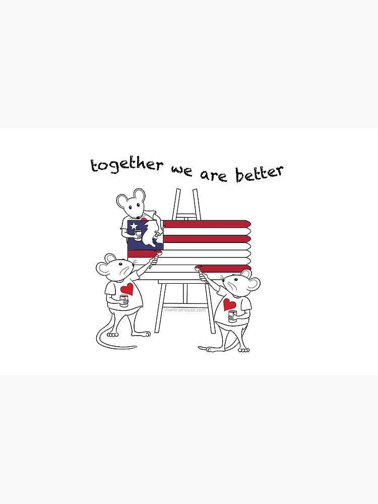 Thumbnail 2 of 2, Laptop Sleeve, MantraMouse® American Flag Together Cartoon designed and sold by donnamartini.