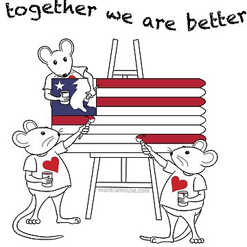 Artwork thumbnail, MantraMouse® American Flag Together Cartoon by Donna Martini