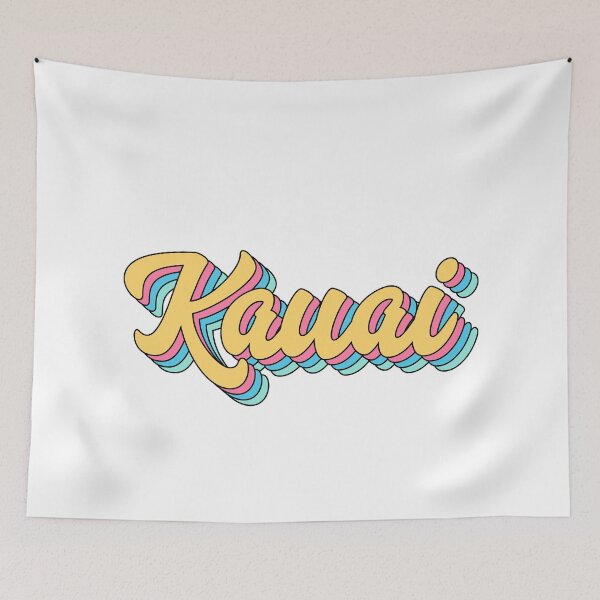 Item preview, Kauai Hawaii Retro Yellow Script designed and sold by modeoftravel.