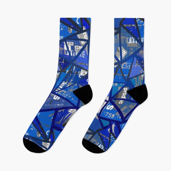 Item preview, Structure of triangles with a collage of inscriptions font in  blue designed and sold by Nata-V.
