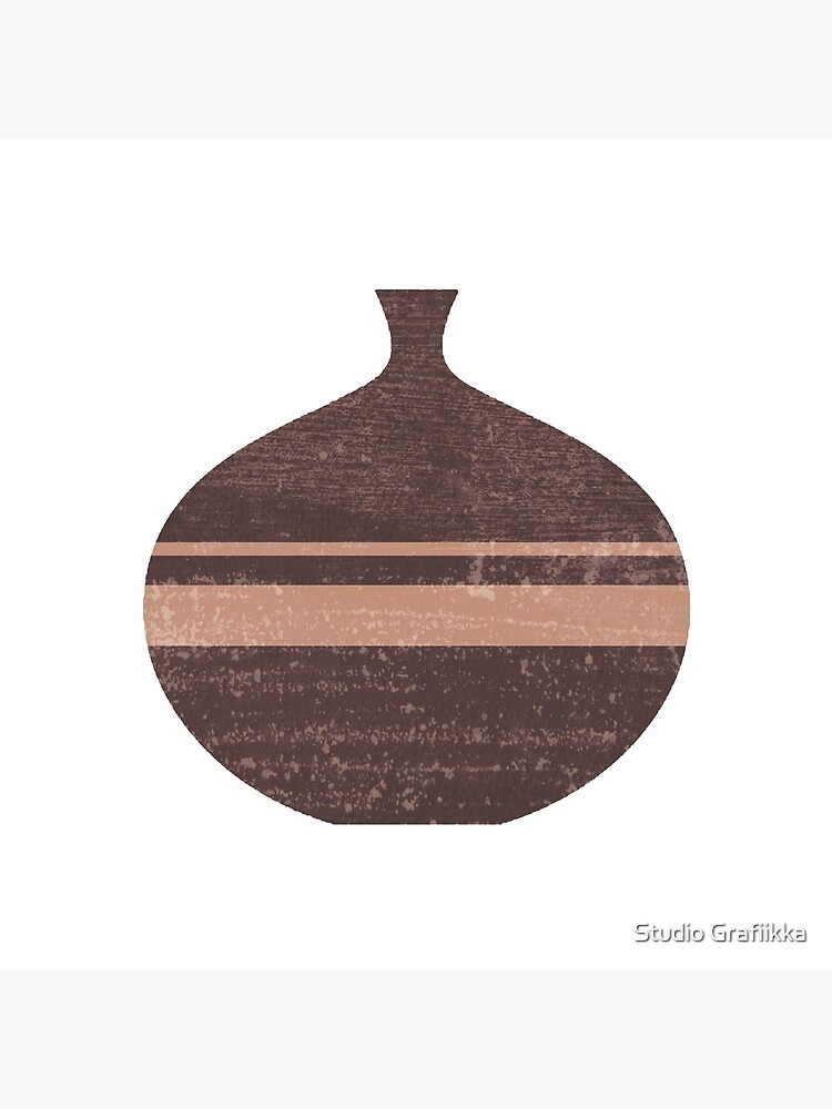 Minimal Abstract Greek Vase 7 - Aryballos - Terracotta Series - Modern, Contemporary Print - Taupe by Shrijit
