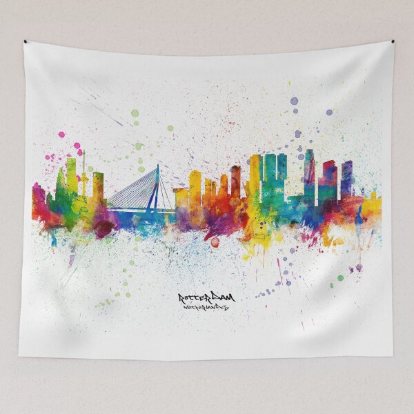 Item preview, Rotterdam The Netherlands Skyline designed and sold by ArtPrints.