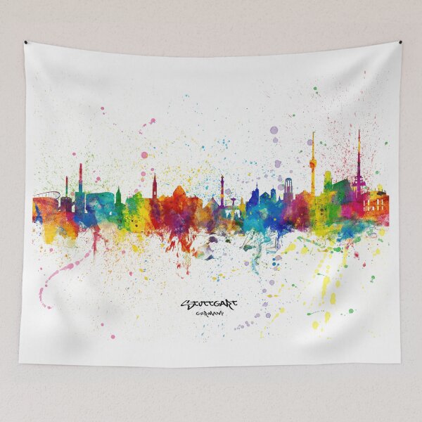 Artikelvorschau, Stuttgart Germany Skyline entworfen und verkauft von ArtPrints.