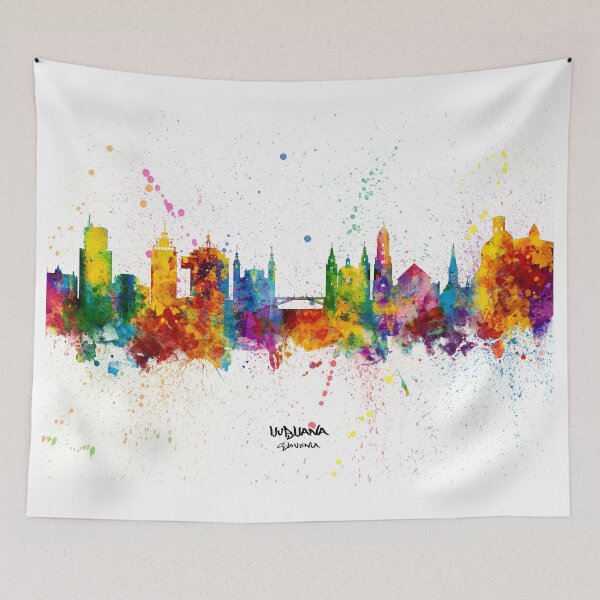 Item preview, Ljubljana Slovenia Skyline designed and sold by ArtPrints.