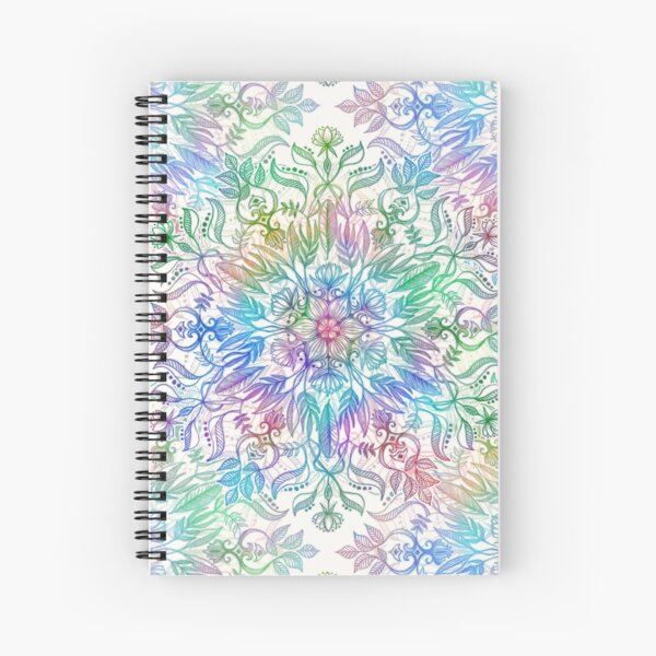 Nature Mandala in Rainbow Hues Spiral Notebook