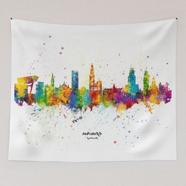 Item preview, Antwerp Belgium Skyline designed and sold by ArtPrints.