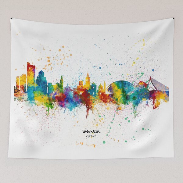 Item preview, Valencia Spain Skyline designed and sold by ArtPrints.