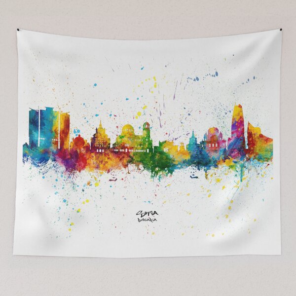 Item preview, Sofia Bulgaria Skyline designed and sold by ArtPrints.