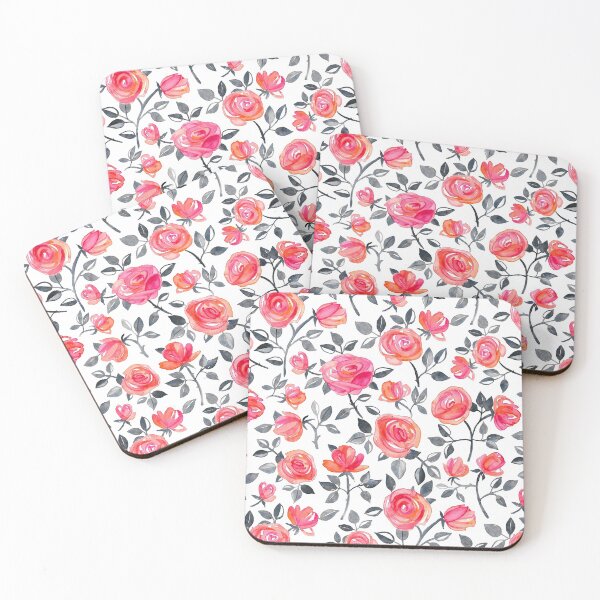 Item preview, Roses on White - a watercolor floral pattern designed and sold by micklyn.