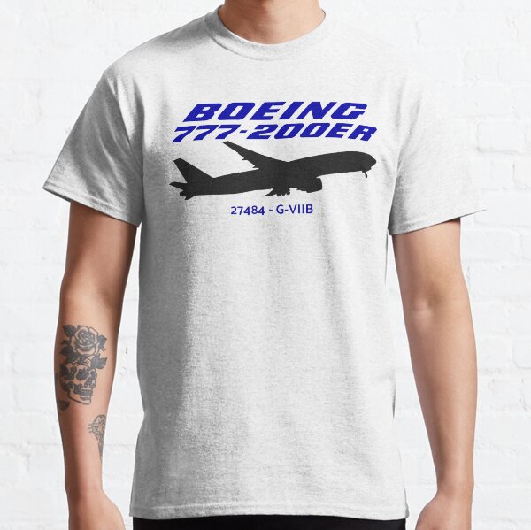 Boeing 777-200ER 27484 G-VIIB (Black Print) Classic T-Shirt