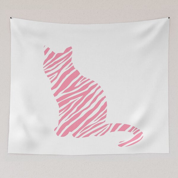 Item preview, Cat with pink zebra stripe pattern designed and sold by nthdesign.