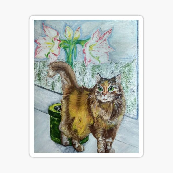 Cat and a Winter Day Sticker