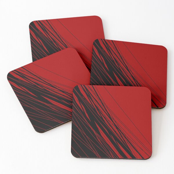 red and black Coasters (Set of 4)