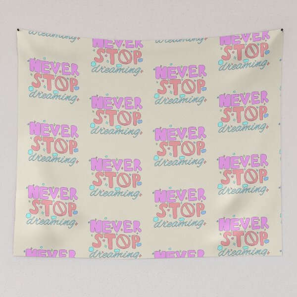 Item preview, Motivational Inspirational and Positive quote - Never stop dreaming typography text art by Word Fandom - wordfandom designed and sold by Kerry Pritchard.
