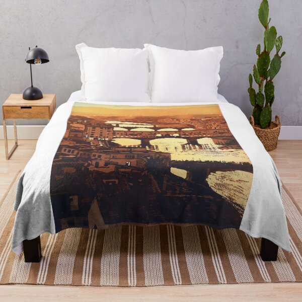 Item preview, Ponte Vecchio at sunset in the medieval city of Florence, Italy at night.  designed and sold by rfoxphoto.
