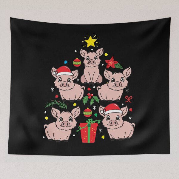 Aperçu de l'œuvre Pig Christmas Ornament Tree créée et vendue par rafaeltto.