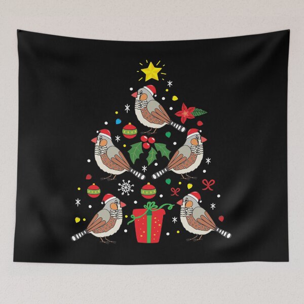 Item preview, Zebra finch Christmas Ornament Tree designed and sold by rafaeltto.