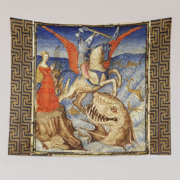 Item preview, Perseus riding Pegasus slaying sea monster, saving Andromeda designed and sold by BulganLumini.