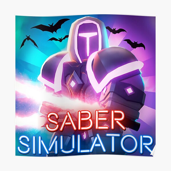Saber Simulator Posters Redbubble - gravycatman saber simulator roblox secret