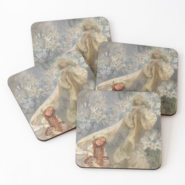 Aperçu de l'œuvre Madone des Lys - Alfons Mucha 1905 créée et vendue par immortalpeaches.