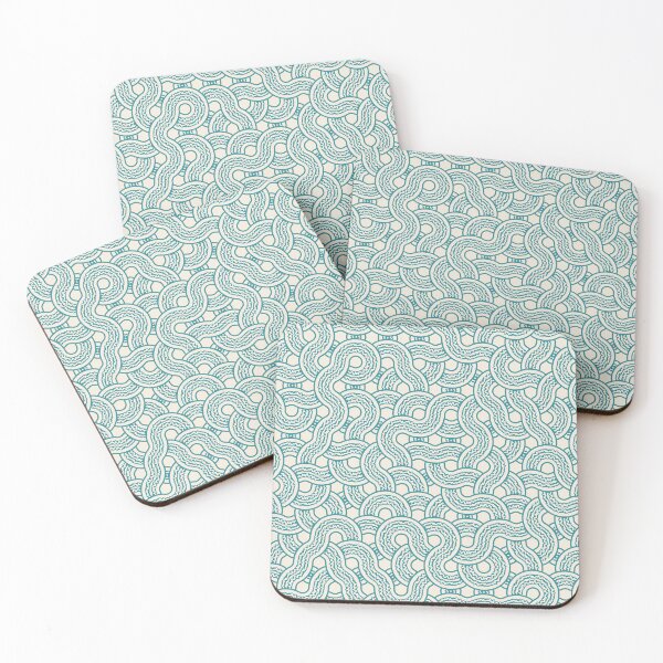 Item preview, Tracks Abstract Geometric Truchet Pattern in Blue designed and sold by rocketandindigo.