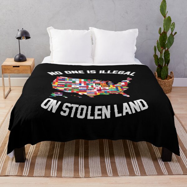 Item preview, No One Is Illegal On Stolen Land US American Map with all counties flags designed and sold by alenaz.
