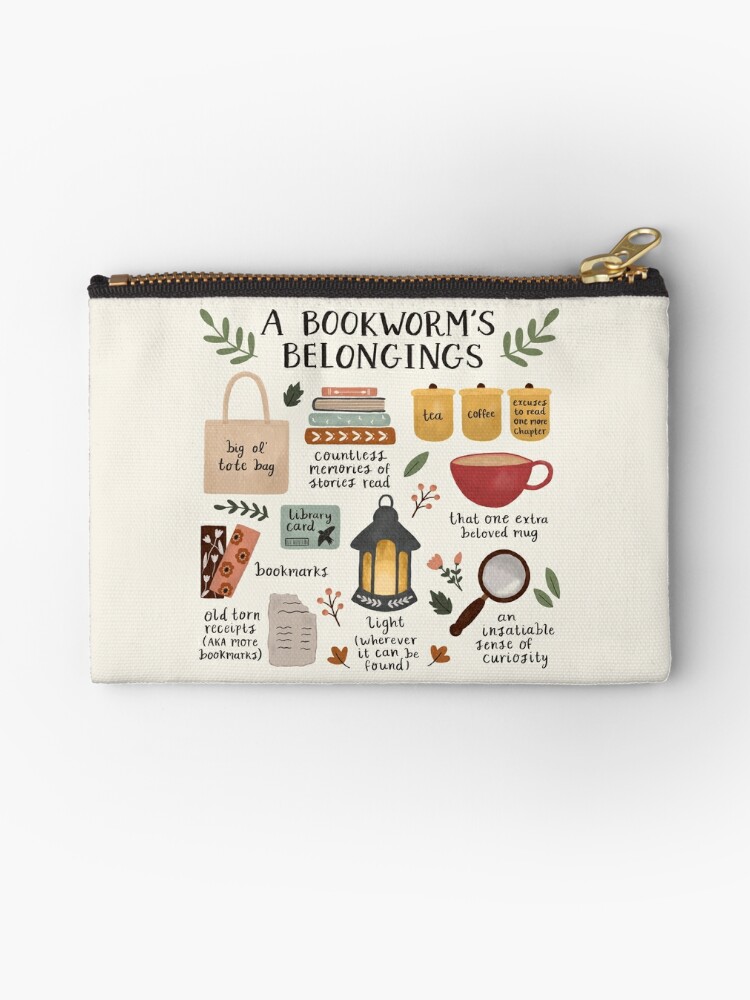 Thumbnail 1 of 4, Zipper Pouch, A Bookworm's Belongings designed and sold by ohjessmarie.