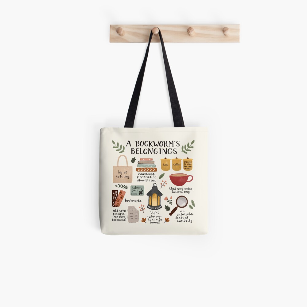 A Bookworm's Belongings Tote Bag